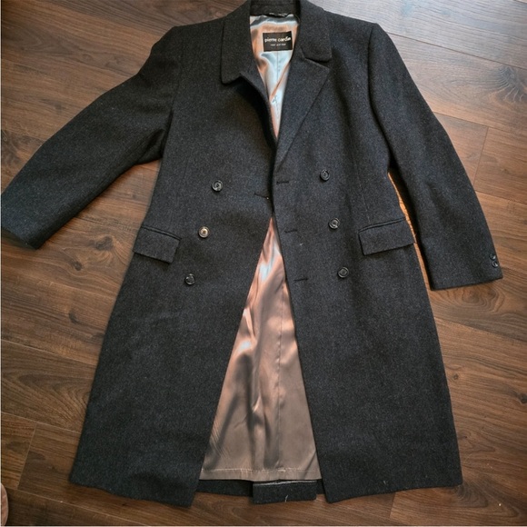 Pierre Cardin Charcoal Double-Breasted Trench Coat - Picture 6 of 7